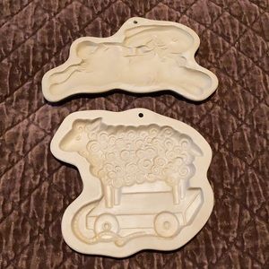 Brown Bag Cookie Art cookie molds - Springtime bunny and lamb toy